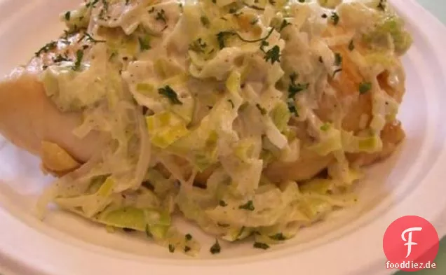 Huhn mit Lauch und Sahne