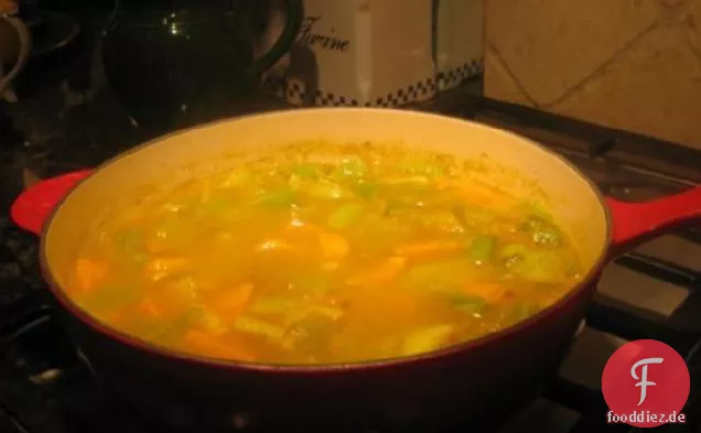 Thailändische Süßkartoffel-Lauch-Suppe