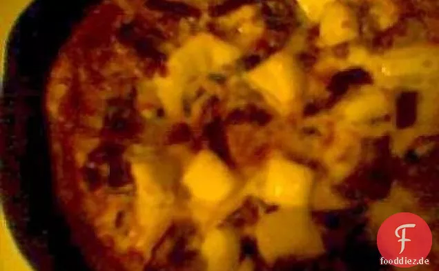 Lauch, Schinken und Ziegenkäse Frittata