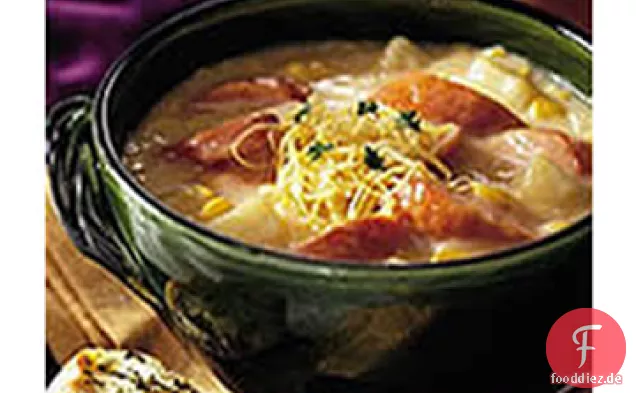New Orleans-Mais-Biskuit mit Geräucherter Wurst