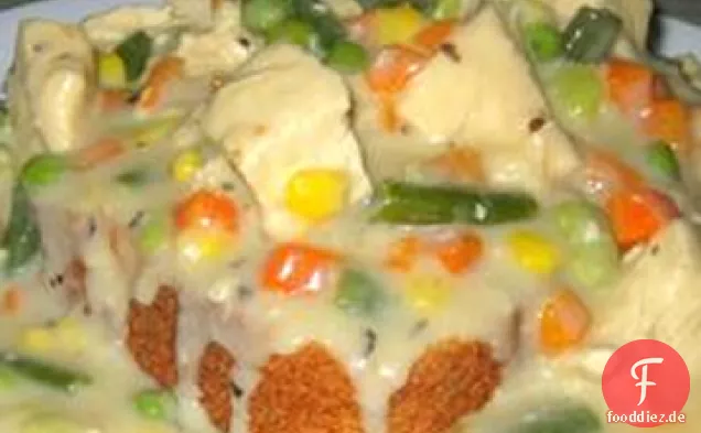 Einfache Pfanne Huhn a la König