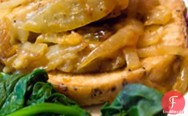Schweinebraten mit Zwiebelfüllung