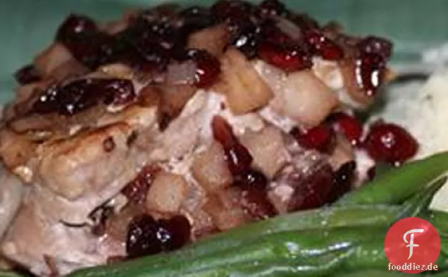 Cranberry und Apfel-Gefüllte Schweinekoteletts