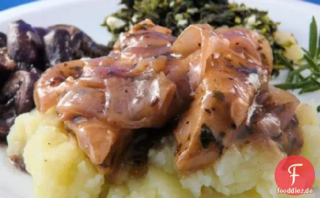 Balsamico-Huhn und Zwiebeln