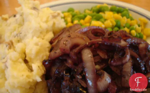 Steak und Zwiebeln