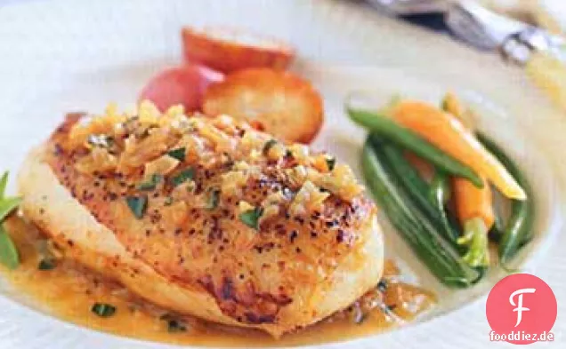 Huhn mit Estragon-Essig-Sauce