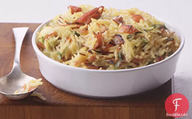 Orzo mit Schinken und Ziegenkäse