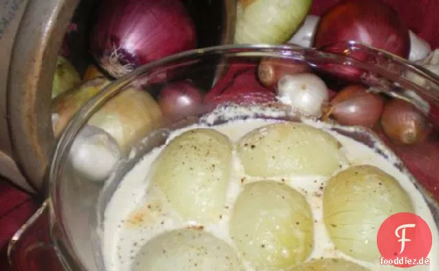 Cremig gebackene Zwiebeln