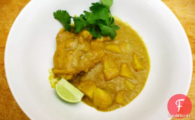 Abendessen heute Abend: Huhn, Zitronengras und Kartoffelcurry (Ca-Ri Ga)