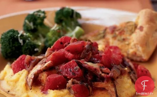 Polenta mit Tomaten-Shiitake-Sauce
