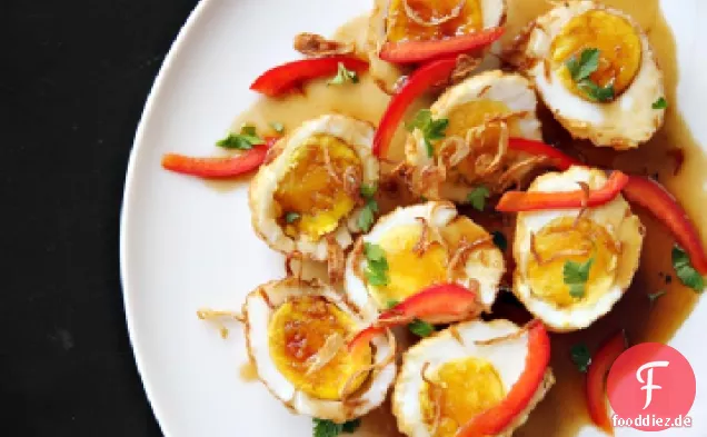 Schwiegersohn Eier: Thai Gebratene hart gekochte Eier in Tamarindensauce