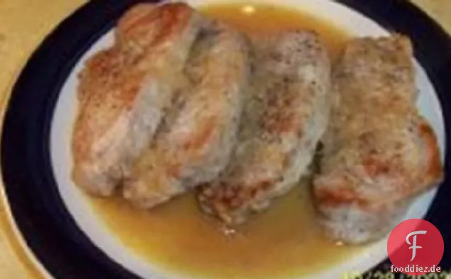 Schweinekoteletts mit Schalotten in Weißweinsauce