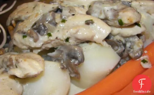 Geschnetzeltes (Huhn in Sahnesauce)