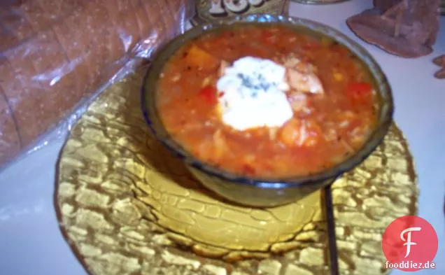 Hühner- und Süßkartoffelsuppe