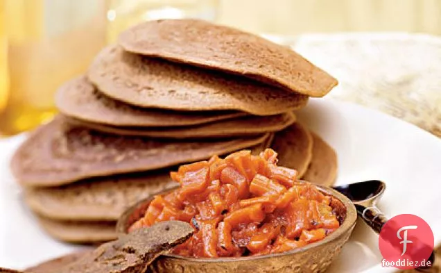 Teff Injera Brot mit Karotten-Ingwer-Chutney