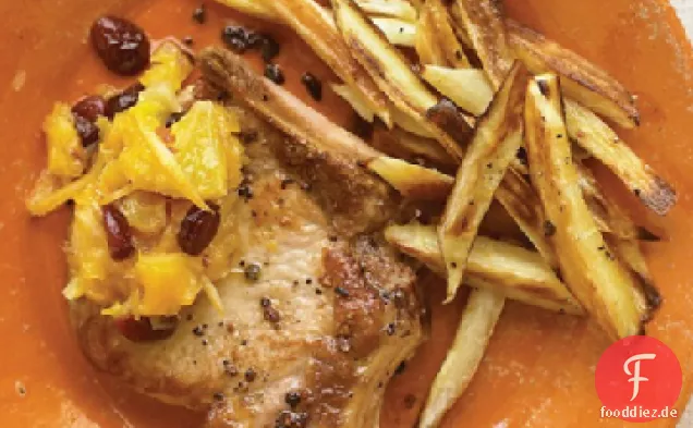 Orange Chutney über Schweinekoteletts