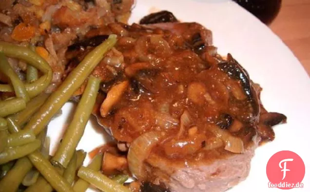 Steak und betrunkener Pilz