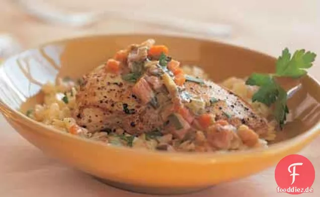 Hühnerfrikassee mit Orzo