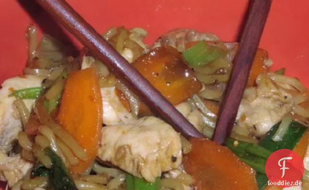 Teriyaki-Huhn und Nudeln