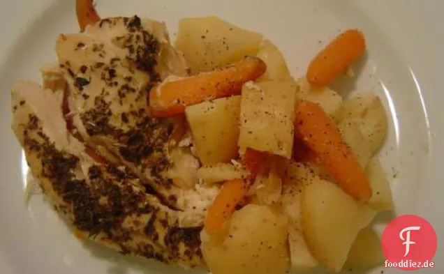 Crock Pot griechisches Huhn und Kartoffeln
