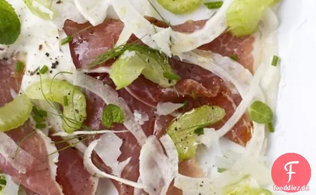 Sellerie, Schinken und Petersiliensalat