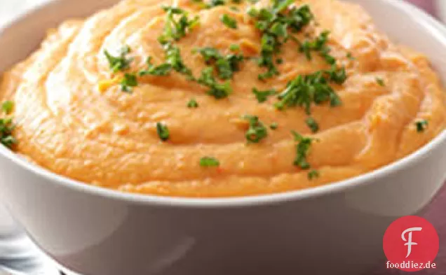 Geröstete Süßkartoffel und Karottenpüree