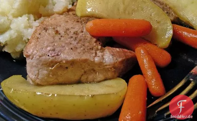 Ahorn Schweinefleisch und Äpfel