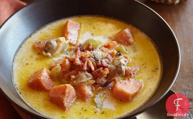 Süßkartoffel Clam Chowder Mit Speck