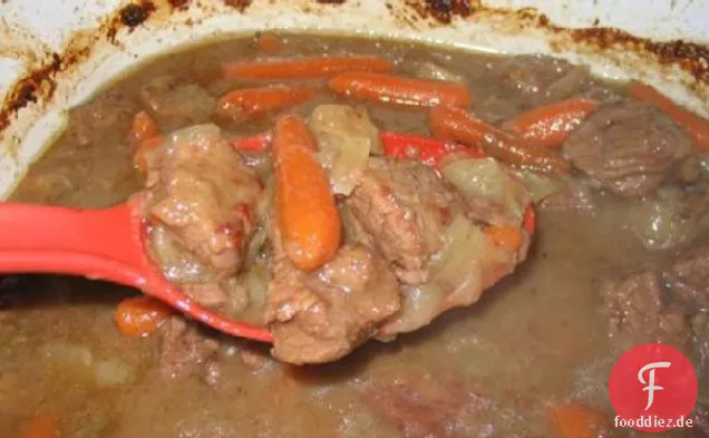 Armer Mann gebackenes Rindfleisch in Biersauce belgischen Stil