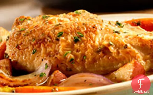 Pan Sautiertes Huhn mit Gemüse und Kräutern