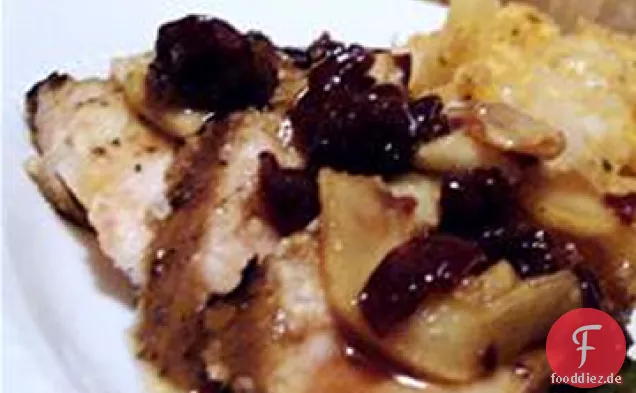 Marinierte Schweinemedaillons mit Ingwer-Apfel-Kompott