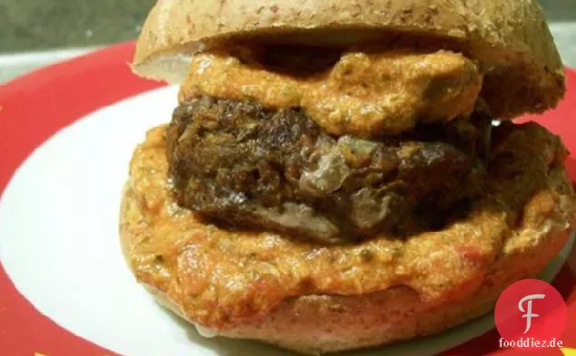 Mozzarella saucen würzige Burger