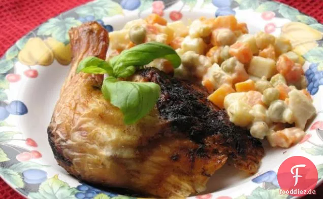Einfache Meerrettichsauce mit gemischtem Gemüse