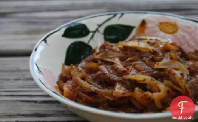 Karamellisierte Zwiebel-Süßkartoffel-Torte