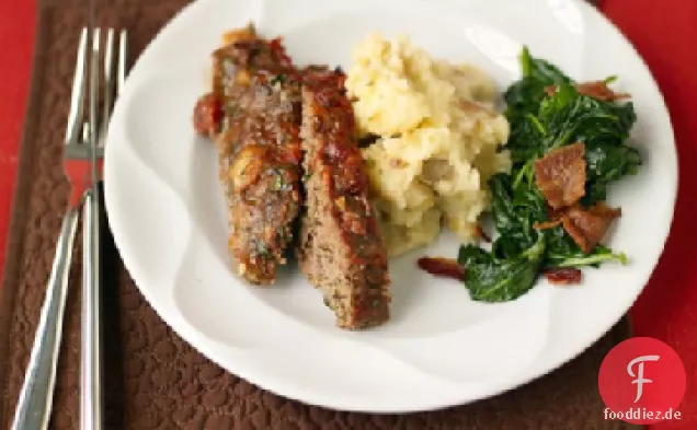 Hackbraten und gebackene Kartoffelpüree