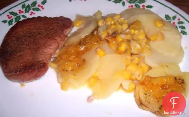 Überbackene Kartoffeln & Mais Auflauf