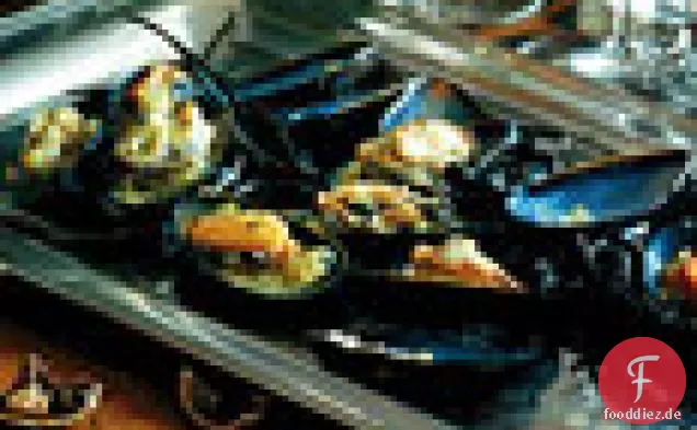 Muscheln mit Estragon Sellerie Vinaigrette