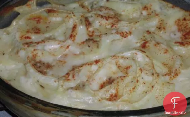 Leichte überbackene Kartoffeln