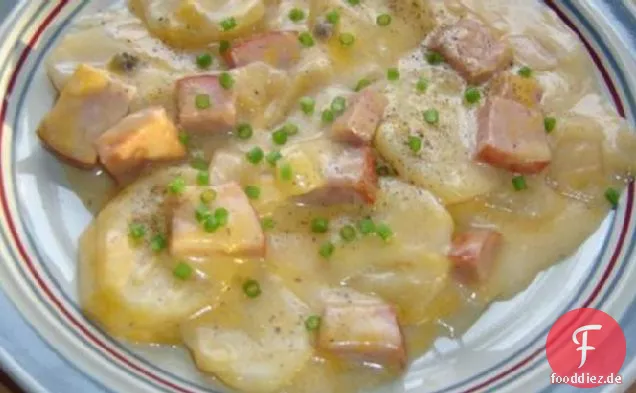 Land Scalloped Kartoffeln Und Schinken (Crock Pot)