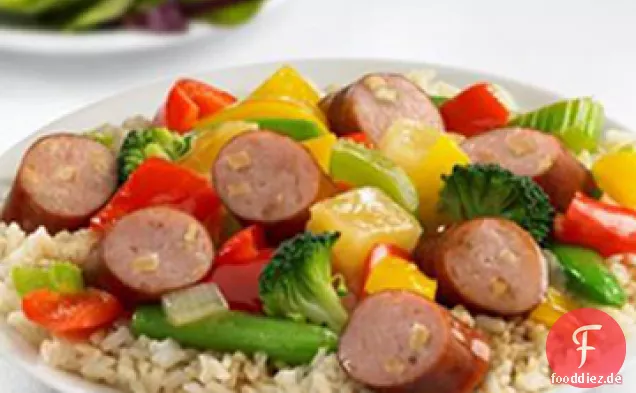 Johnsonville® Apfel Huhn Wurst Süß und Sauer Rühren Braten