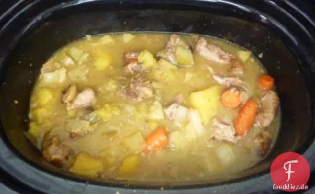 Schweinefleisch und Apfelwein-Eintopf (ein Crock-Pot-Rezept)