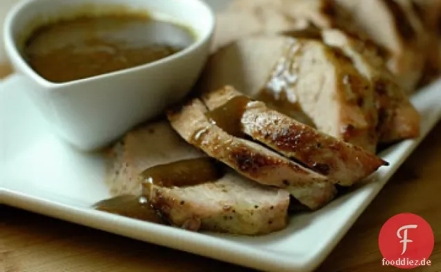 Gebratener Knoblauch Schweinefleisch Abendessen
