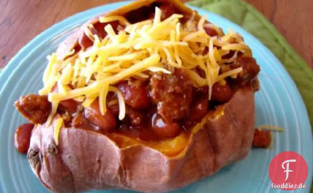 Chili Gefüllte Süßkartoffeln / Yams