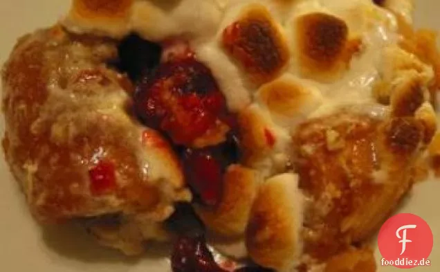 Kandierte Yamswurzeln mit Preiselbeeren