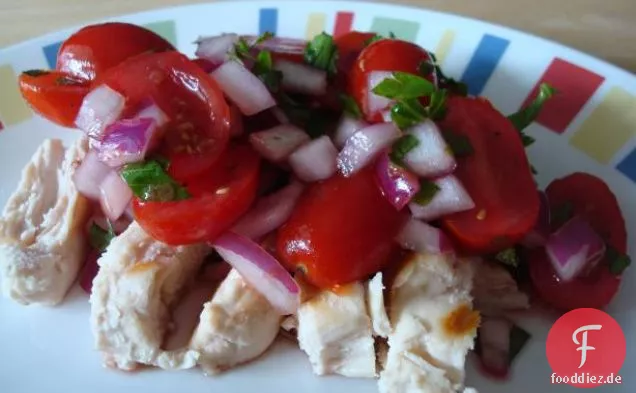 Gegrilltes Hähnchen Mit Tomaten-Himbeer-Salsa