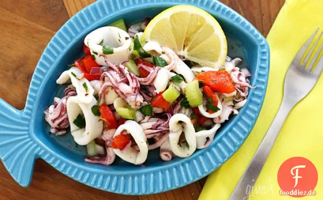 Gekühlte Calamari-Salat Mit Zitrone Und Petersilie