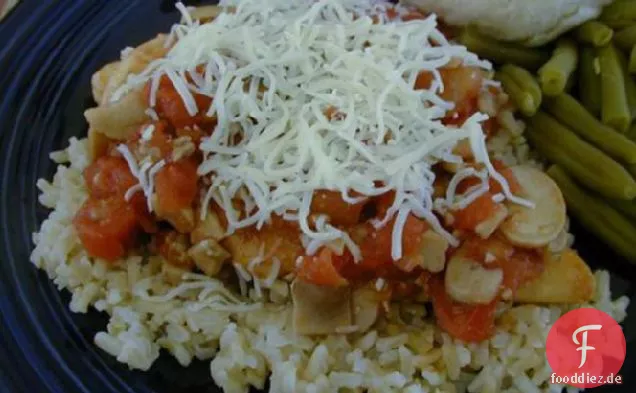 Huhn mit Tomaten & Pilzen