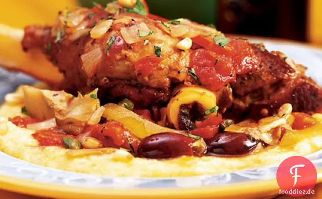 Lammschenkel mit Artischocke Caponata