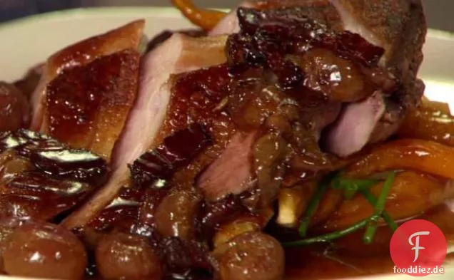 Gebratene Entenbrust mit Traubensauce