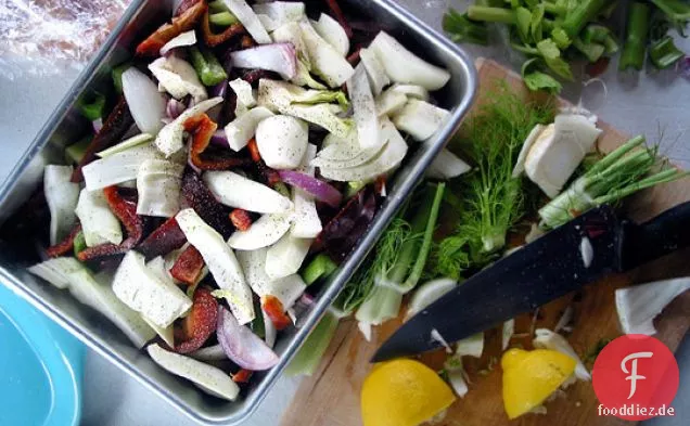 Gebratenes Herbstgemüse mit Feta-Käse